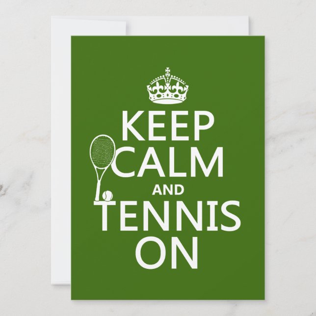Behållalugn och tennis på (någon bakgrundsfärg) inbjudningar (Framsida)
