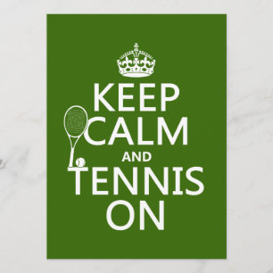 Behållalugn och tennis på (någon bakgrundsfärg) inbjudningar