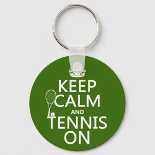 Behållalugn och tennis på (någon bakgrundsfärg nyckelring