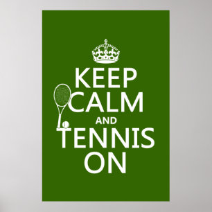 Behållalugn och tennis på (någon bakgrundsfärg) poster