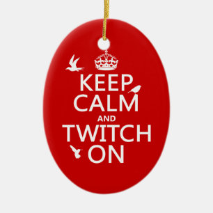 Behållalugn och Twitch på (någon bakgrundsfärg Julgransprydnad Keramik