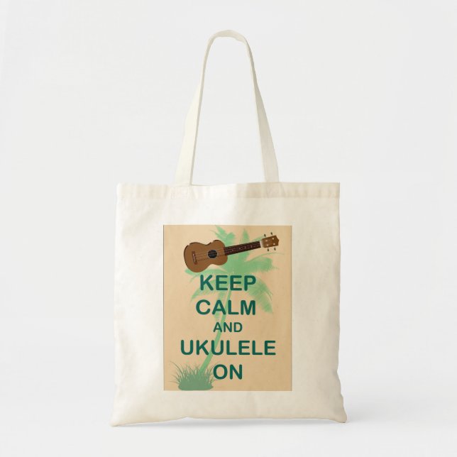 Behållalugn och Ukulele på roligt original- tryck Tygkasse (Framsidan)