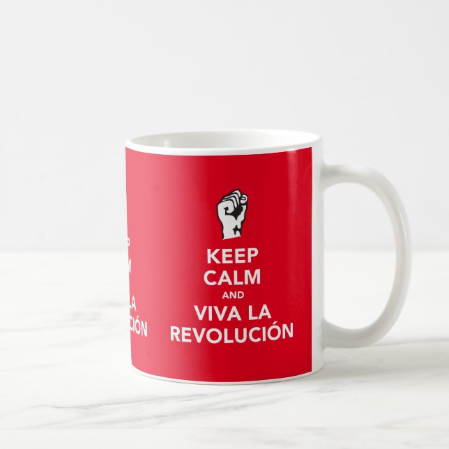 Behållalugn och vivalarevolución x3 avbildar kaffemugg (Höger)