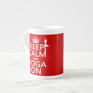 Behållalugn och Yoga på (skräddarsy färger), Benporslin Mugg