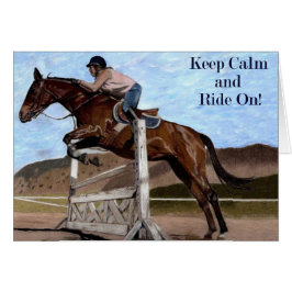 Behållalugn & ritt på! Hästjumper Hälsningskort