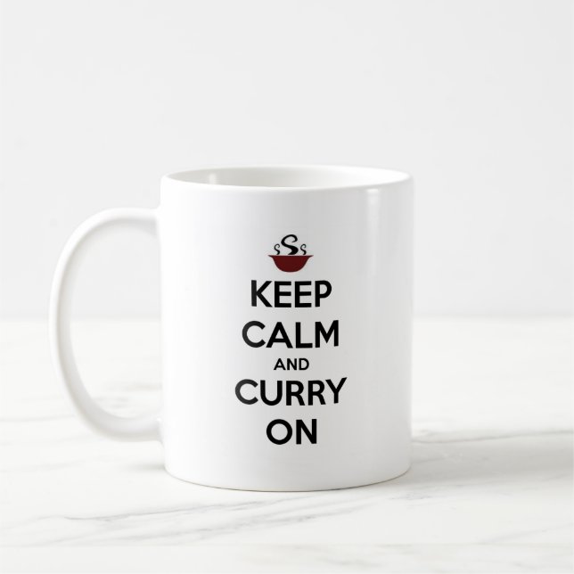 behållalugncurry på kaffemugg (Vänster)
