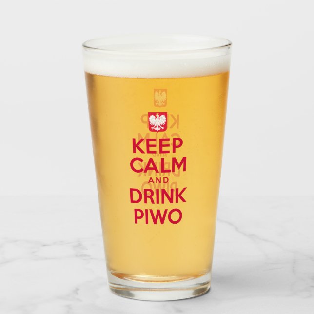 Behållalugndrink polska Piwo Glaskopp (Framsida fylld)