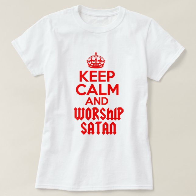 Behållalugndyrkan Satan Tee (Design framsida)