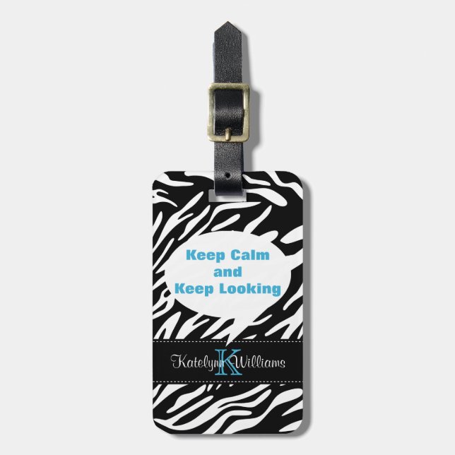 Behållan Behålla Lugn Tittar Zebra tryck Luggage T Bagagebricka (Vertikal Framsida)