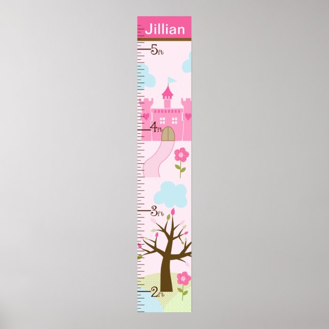 Behållan Castle/Princess Dreams Growth Chart vid 8 Poster (Framsidan)