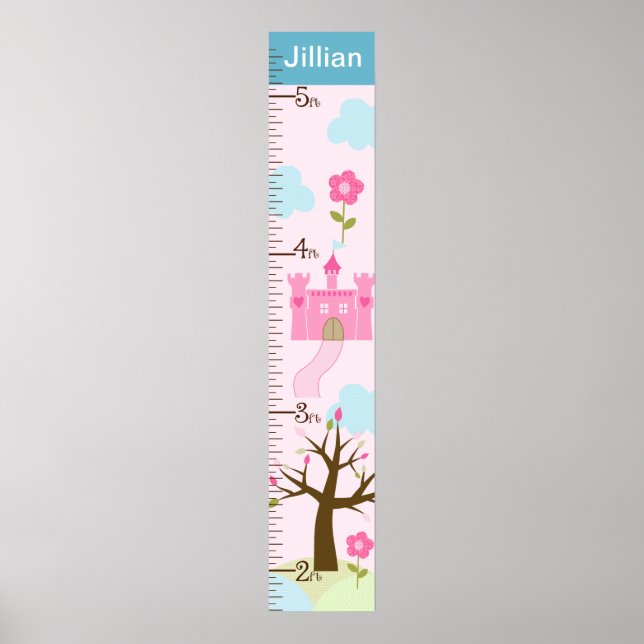 Behållan Castle/Princess Dreams Growth Chart vid 8 Poster (Framsidan)
