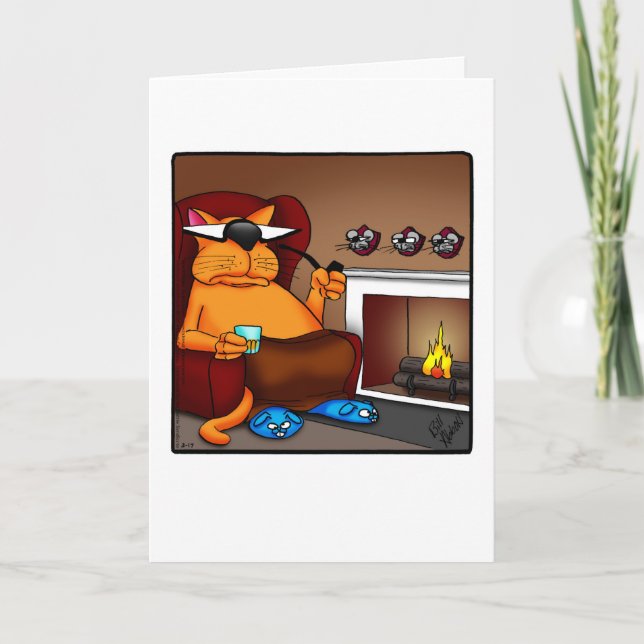 Behållan Cat Humor i Touch Greeting Card Kort (Framsida)