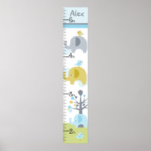 Behållan Elephant Kärlek Growth Chart vid 8 x 44! Poster
