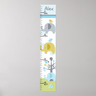 Behållan Elephant Kärlek Growth Chart vid 8 x 44! Poster