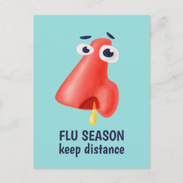 Behållan för influensasäsongen Avstånd Runny Nose Vykort