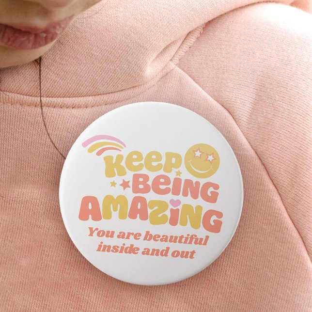 Behållan Preppy är fantastisk slogan smilie ansikt Knapp (Skapare uppladdad)