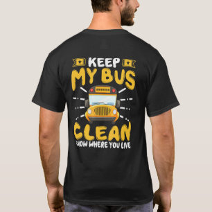 Behållan Skola Buss min Buss Clean I vet var Y T Shirt