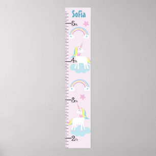 Behållan Unicorn & Rainbows Girl Growth Chart vid  Poster
