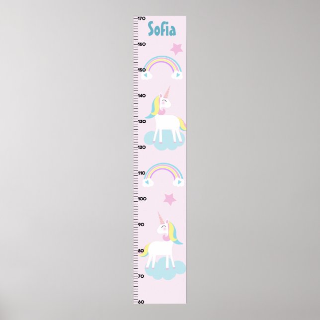 Behållan Unicorn & Rainbows Growth Chart vid 8 x 4 Poster (Framsidan)