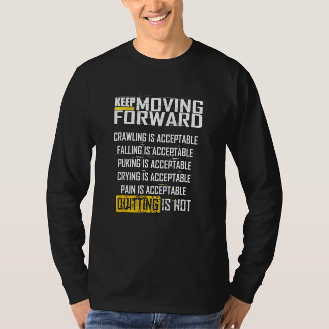 Behållans Flytta Forwarding Forward Quending är in T Shirt (Framsida)