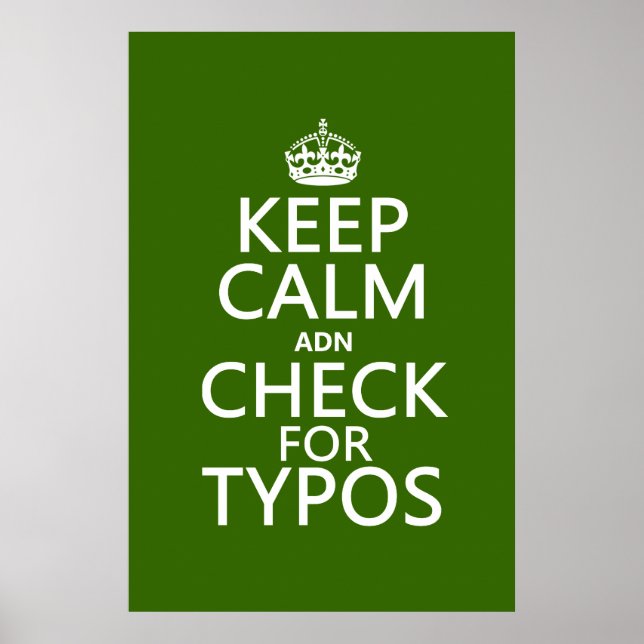 Behållans Lugn 'and' Check for Typos (i valfritt f Poster (Framsidan)