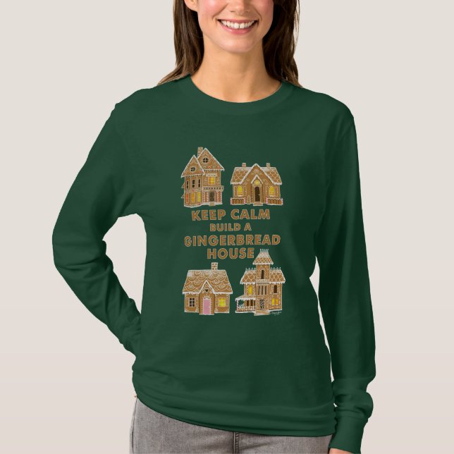 Behållans Lugn Bygger ett Gingerbröd House T Shirt (Framsida)