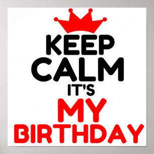 BEHÅLLANS LUGN DET ÄR MIN BIRTHDAG POSTER
