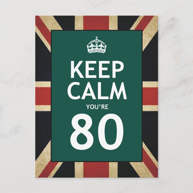 Behållans Lugn Du är 80 Vykort (Framsida)