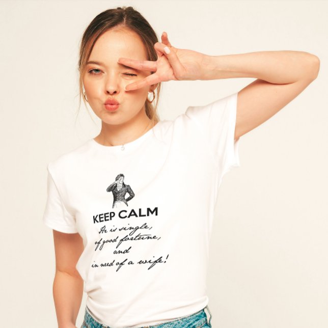 Behållans Lugn - han är singel... Darcy (svart tex T Shirt (Skapare uppladdad)