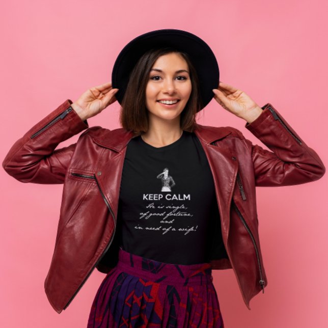 Behållans Lugn - han är singel... Darcy (vit text) T Shirt (Skapare uppladdad)
