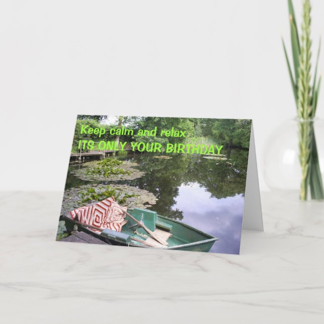 Behållans lugn, humoristisk kort (Framsida)