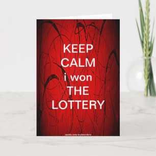 BEHÅLLANS LUGN i vann LOTTERY Kort
