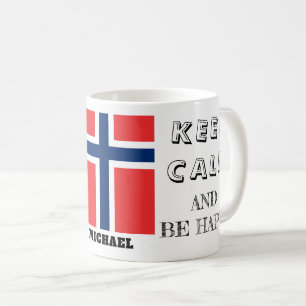 Behållans Lugn med Norgens Flagga Kaffemugg