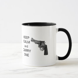Behållans Lugn och bär ett (handeldvapen) mugg