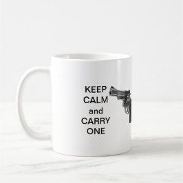 Behållans Lugn och bär ett (handeldvapen) mugg