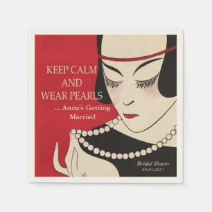 Behållans Lugn och Bära Pearls Deco Shower Napkins Pappersservett