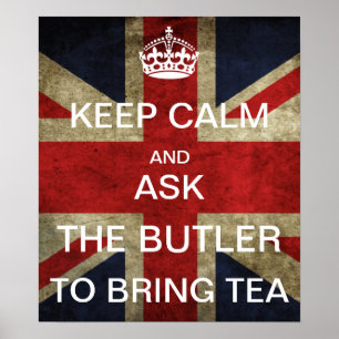 BEHÅLLANS LUGN OCH BE KNAPPEN ATT TA MED TEA POSTER
