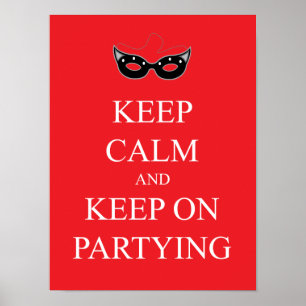Behållans Lugn och Behålla om Poster partying