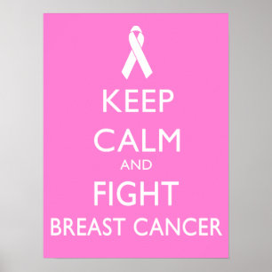 Behållans lugn och bekämpning av bröstcancer poster