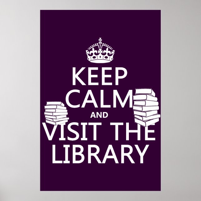Behållans Lugn och besök i Bibliotek - i alla färg Poster (Framsidan)