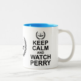 Behållans Lugn och bevakning av Perry Legal Humor Två-Tonad Mugg