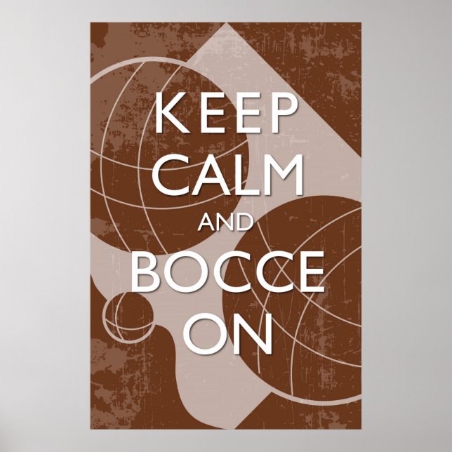 Behållans Lugn och Bocce Brown upplöst 24 x 36 uts Poster (Framsidan)