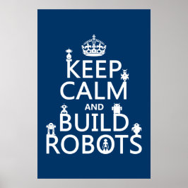 Behållans Lugn och Bygg roboter (i alla färg) Poster