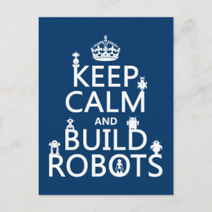 Behållans Lugn och Bygg roboter (i alla färg) Vykort