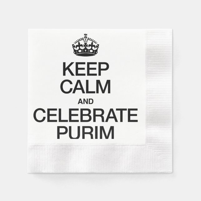 BEHÅLLANS LUGN OCH CELEBRATE PURIM PAPPERSSERVETT (Framsidan)