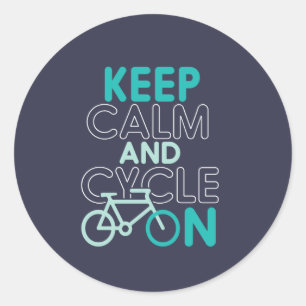 Behållans Lugn och Cycle On Funny Cycling for Cycl Runt Klistermärke