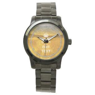 Behållans Lugn och din text under ett Underbart öl Armbandsur