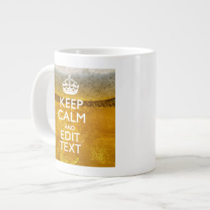 Behållans Lugn och din text under ett Underbart öl Jumbo Mugg