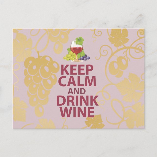Behållans Lugn och Drink Vin Gift Unik Art Design Vykort (Framsida)