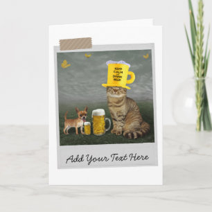 Behållans Lugn och dryck Beer Cat Funny Card Kort